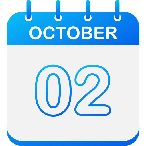 2 ottobre Generic gradient fill icona