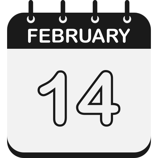 February 14 Generic color fill icon