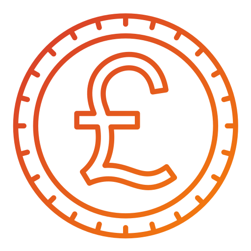 British Pound Generic gradient outline icon