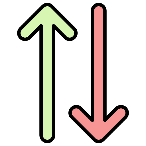 위쪽 및 아래쪽 화살표 Generic color lineal-color icon