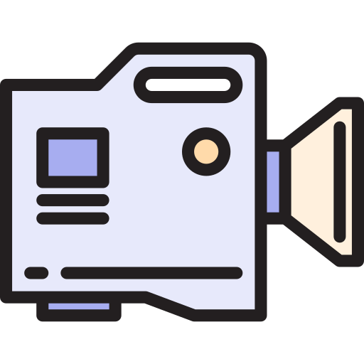 Video camera srip Lineal Color icon