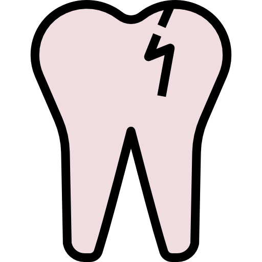 dente quebrado srip Lineal Color Ícone
