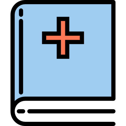 의학 도서 srip Lineal Color icon