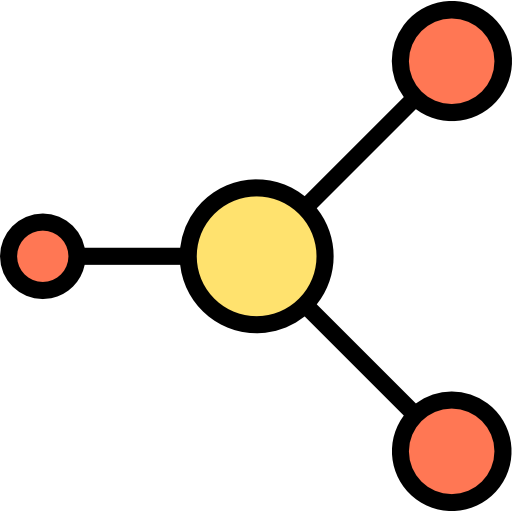 Молекула srip Lineal Color иконка