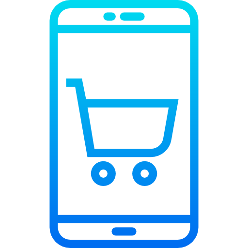 Mobile shopping srip Gradient icon