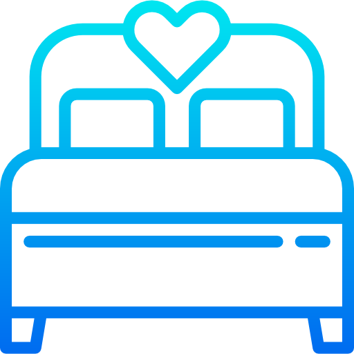 Double bed srip Gradient icon