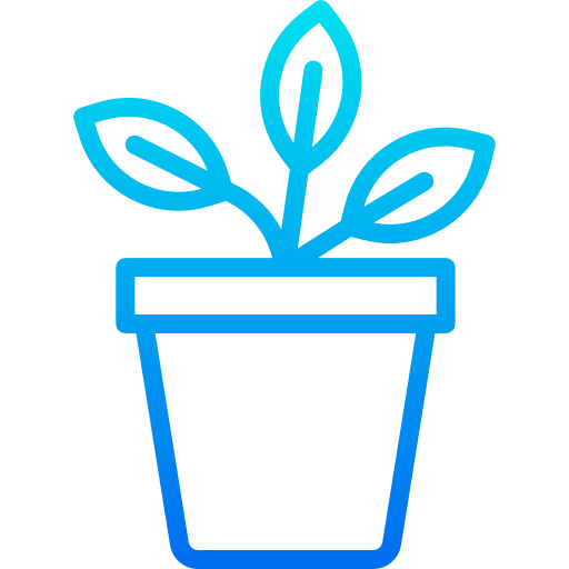 plant in bloempot srip Gradient icoon