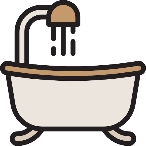목욕통 srip Lineal Color icon