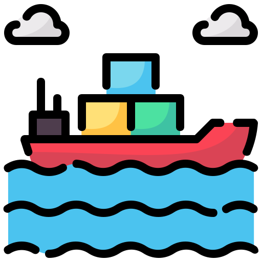 Грузовое судно Generic color lineal-color иконка