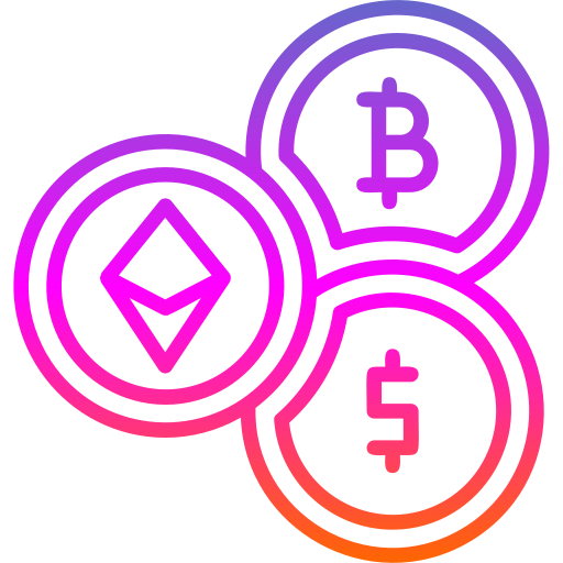 cryptovaluta Generic gradient outline icoon