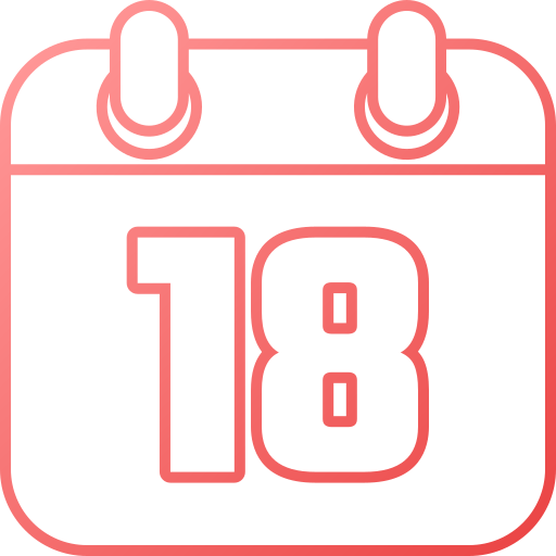 Eighteen Generic gradient outline icon