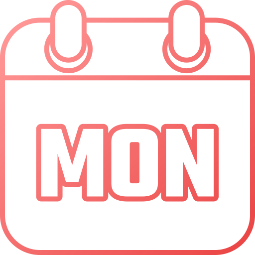 maandag Generic gradient outline icoon