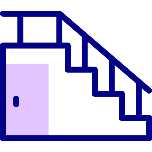 계단 Detailed Mixed Lineal color icon