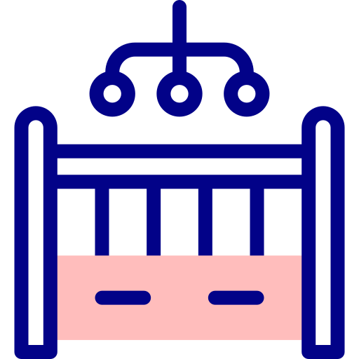 아기 침대 Detailed Mixed Lineal color icon