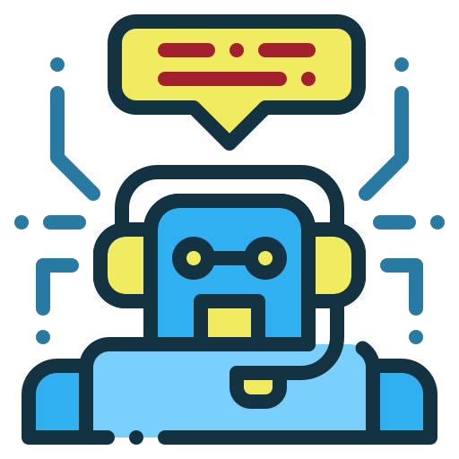 Chat Bot Generic color lineal-color icon