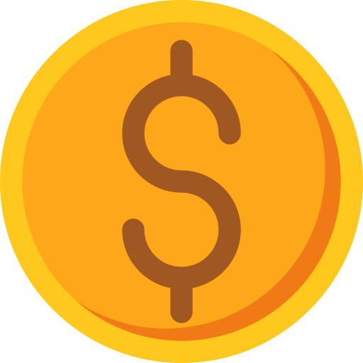 moneta da un dollaro Generic color fill icona