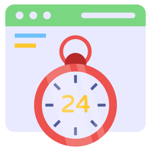 24-godzinny zegar Generic color fill ikona