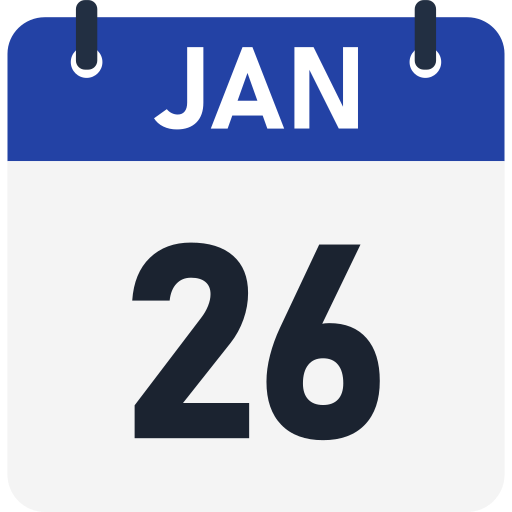 January 26 Generic color fill icon