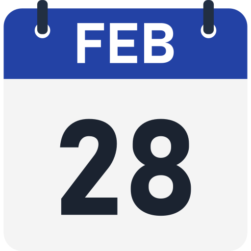 28 lutego Generic color fill ikona