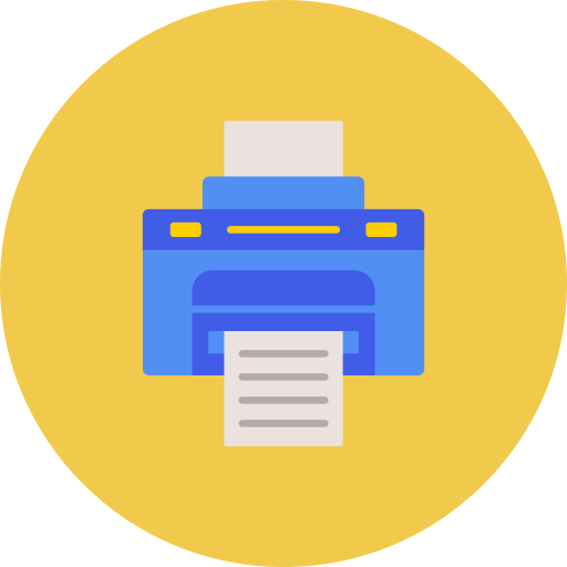 impresora Generic color fill icono
