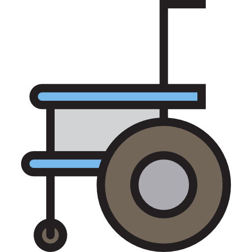 바퀴 달린 의자 srip Lineal Color icon