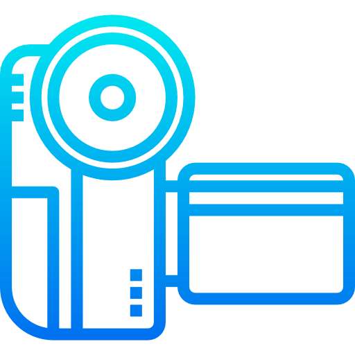 cámara digital srip Gradient icono