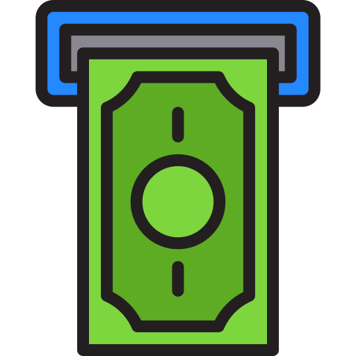 Cash machine srip Lineal Color icon