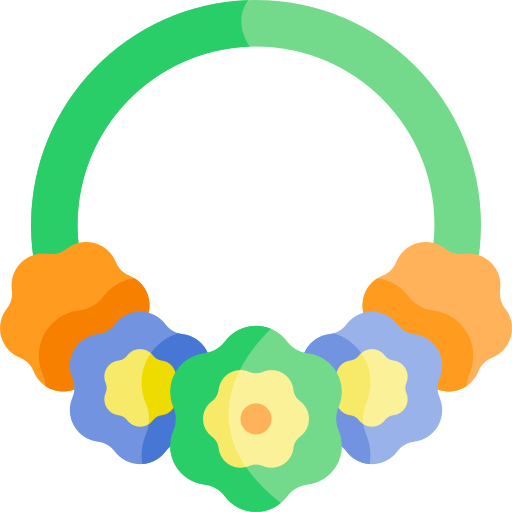 Цветочное ожерелье Kawaii Flat иконка