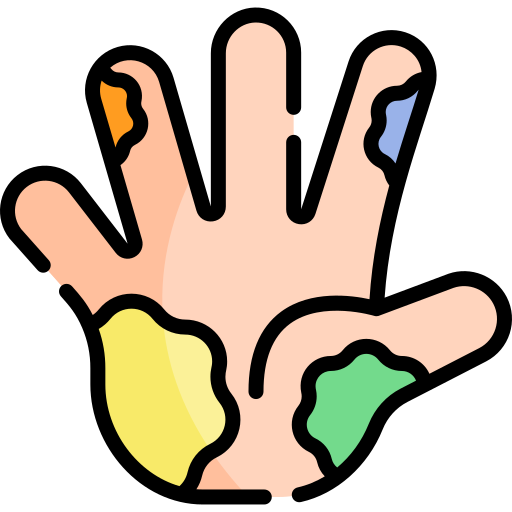 ręka Kawaii Lineal color ikona