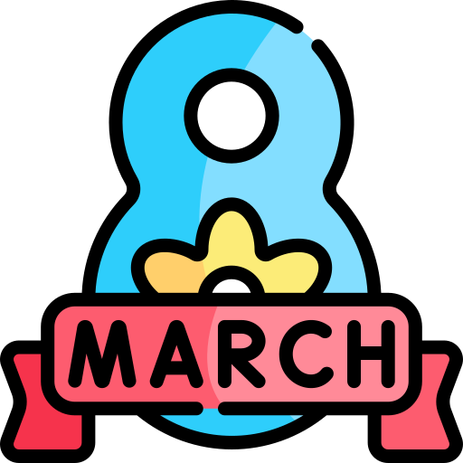 8 de marzo Kawaii Lineal color icono