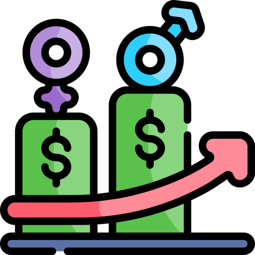 Brecha salarial Kawaii Lineal color icono