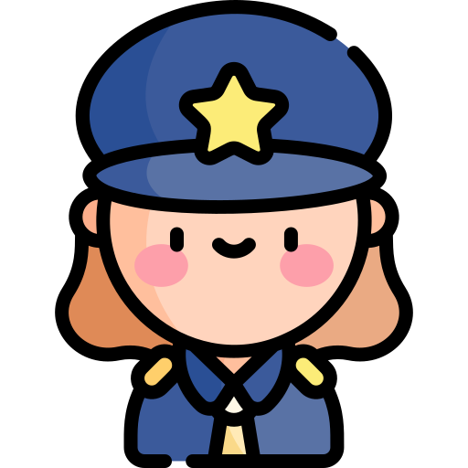 Police Officer Kawaii Lineal color icon