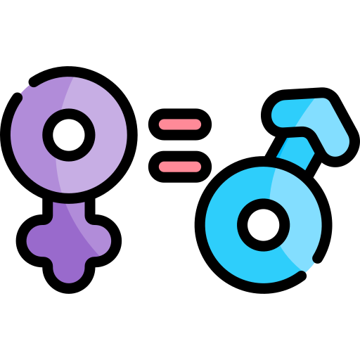parità dei sessi Kawaii Lineal color icona