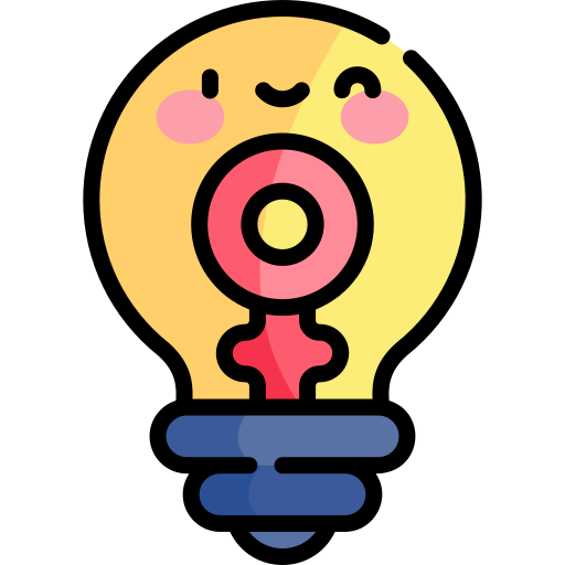 feminismo Kawaii Lineal color icono