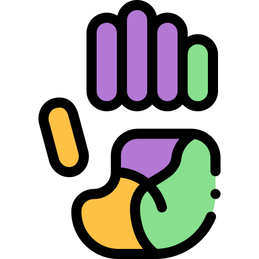 Hand print Detailed Rounded Lineal color icon