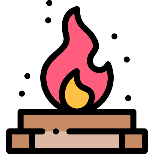 lagerfeuer Detailed Rounded Lineal color icon