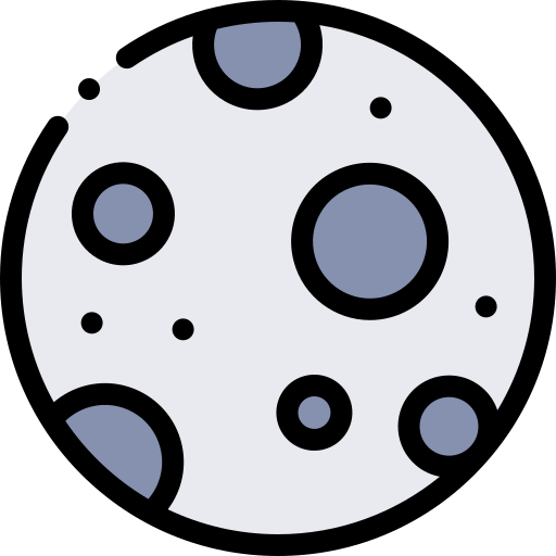 pełnia księżyca Detailed Rounded Lineal color ikona