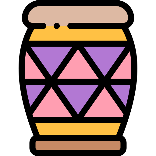 bęben Detailed Rounded Lineal color ikona