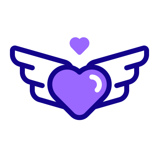 하트 날개 Generic color fill icon