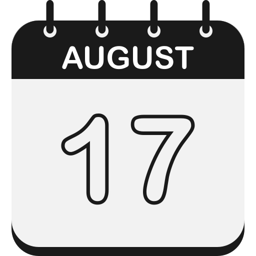 August 17 Generic color fill icon