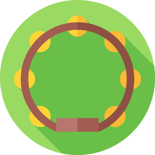 Tambourine Flat Circular Flat icon