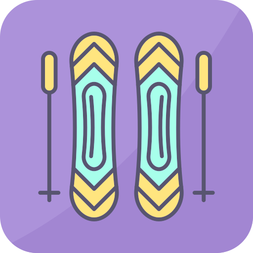 Ski sticks Generic color lineal-color icon