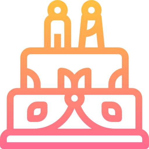 tort weselny Linector Lineal Gradient ikona