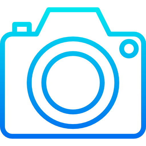 cámara fotográfica srip Gradient icono