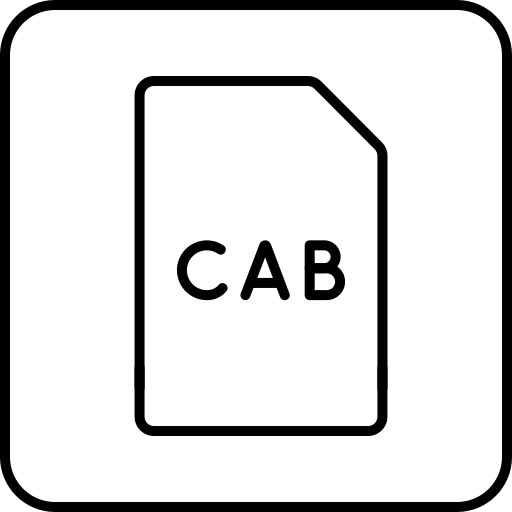 cabファイル Generic black outline icon