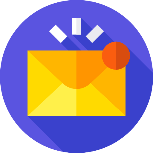 correos electrónicos Flat Circular Flat icono