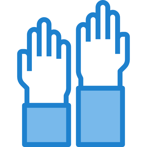 levantando la mano itim2101 Blue icono