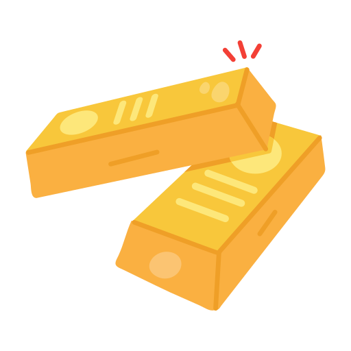 Gold bar Generic color fill icon