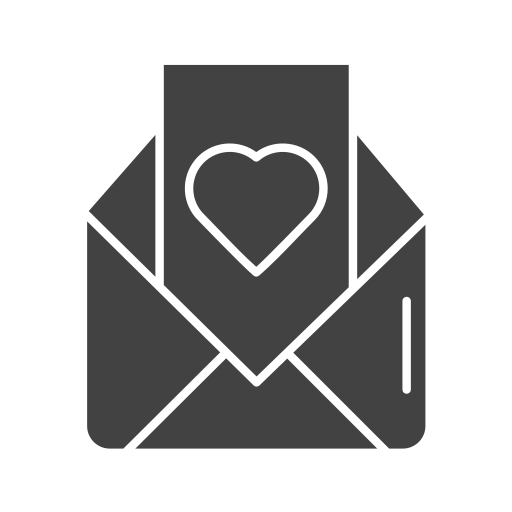 Любовное письмо Generic black fill иконка