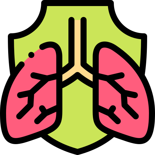 Lungs Detailed Rounded Lineal color icon
